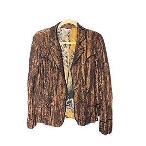 Alberto Makali Brown Black Blazer Gorgeous Lining Size XL